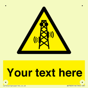 Custom warning RF radiation transmitter